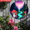 2D Flat 20*20cm1pc Fairy Tales Mushroom and Fantasy Forest Designs Circular Wooden Decor, Featuring Fantasy&dreams Style Theme Pendant, Perfect F