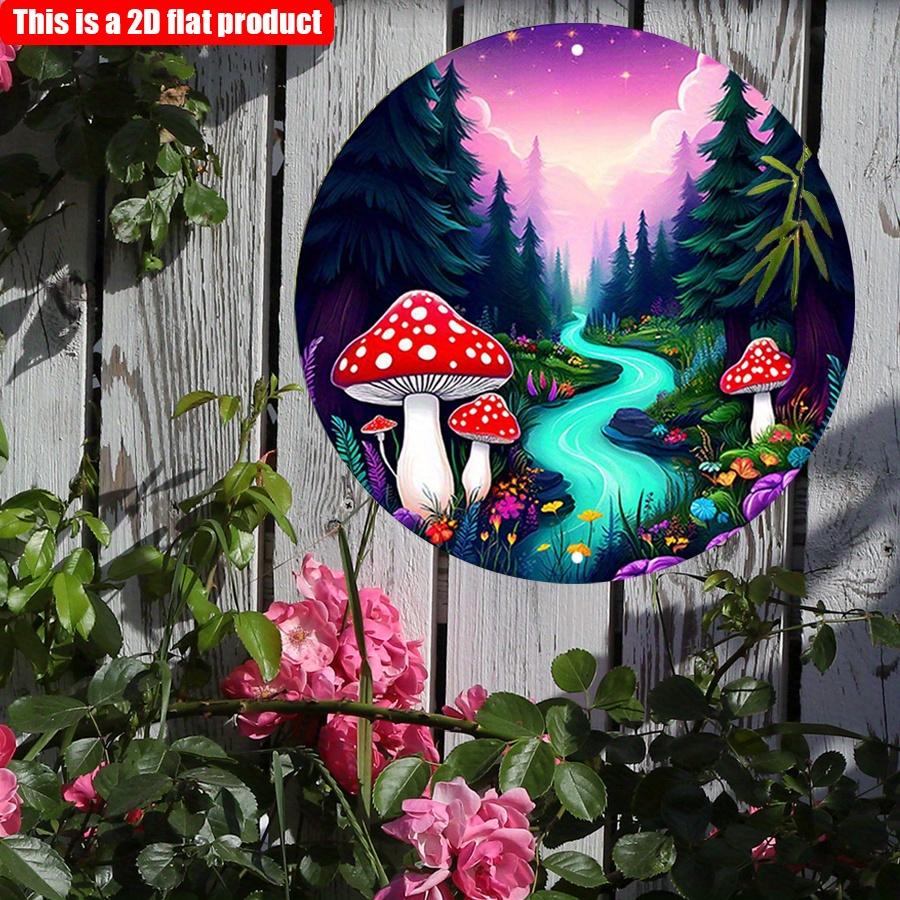 2D Flat 20*20cm1pc Fairy Tales Mushroom and Fantasy Forest Designs Circular Wooden Decor, Featuring Fantasy&dreams Style Theme Pendant, Perfect F