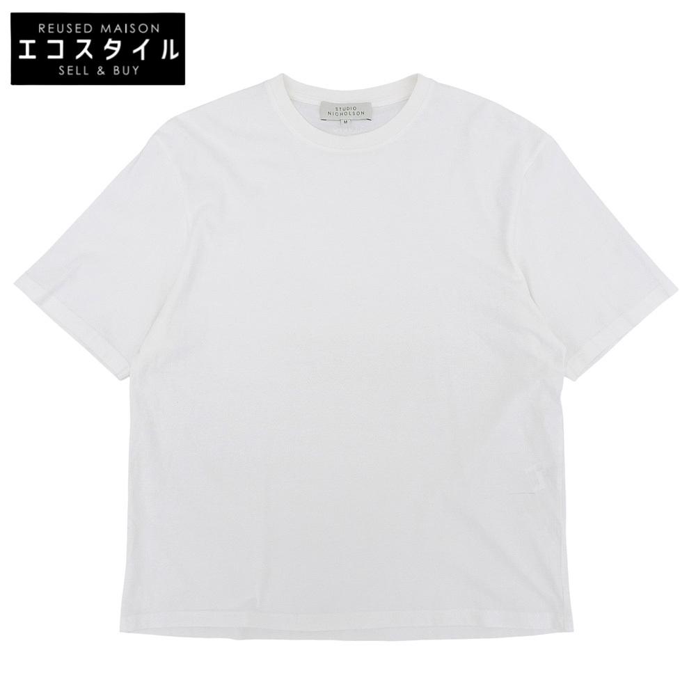 STUDIO NICHOLSON Excellent condition cotton short sleeve T-shirt, men's white, size M tops M whiteUsed