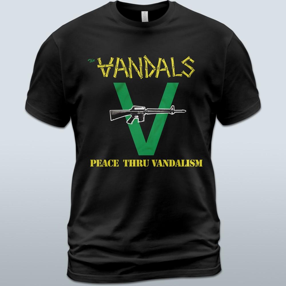Cotton T-Shirt The Vandals Peace thru Vandalism Album Tee Joe Escalante Unisex T-Shirt