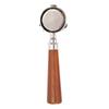 51mm Solid Wood Handle for Three-Ear DeLonghi Coffee Machine, 304 Stainless Steel Bottomless Extraction Accessory.