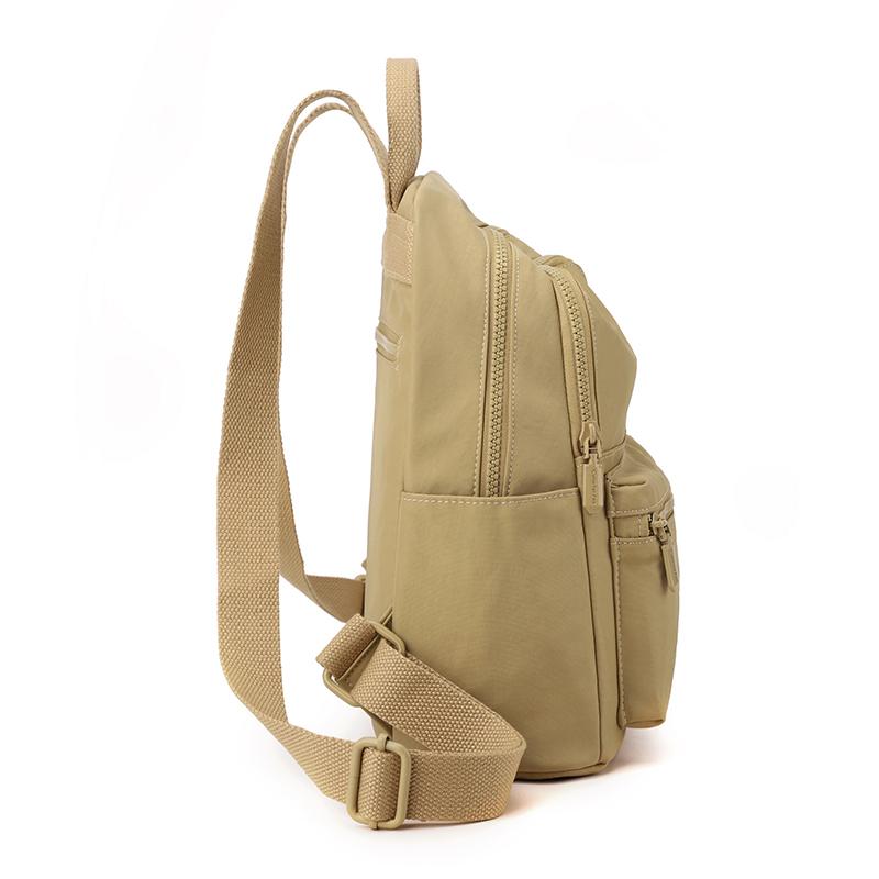 Compact Backpack with Front Zip Pocket Casual Shouler Bag for Daily Use