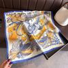 Oriental Aesthetic Simulation Silk Printing Silk Scarf Square Scarf High-end Shawl Sunscreen Neck Small Square Scarf Headscarf Female