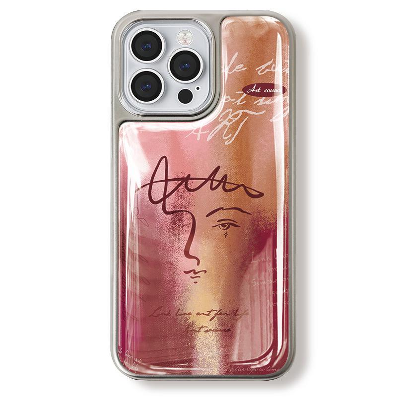 

Силиконовый эпоксидный чехол Zhitai для iPhone 15/Huawei P70 - Дизайн Apple 16, Гальванизированный серебристый край iPhone 17