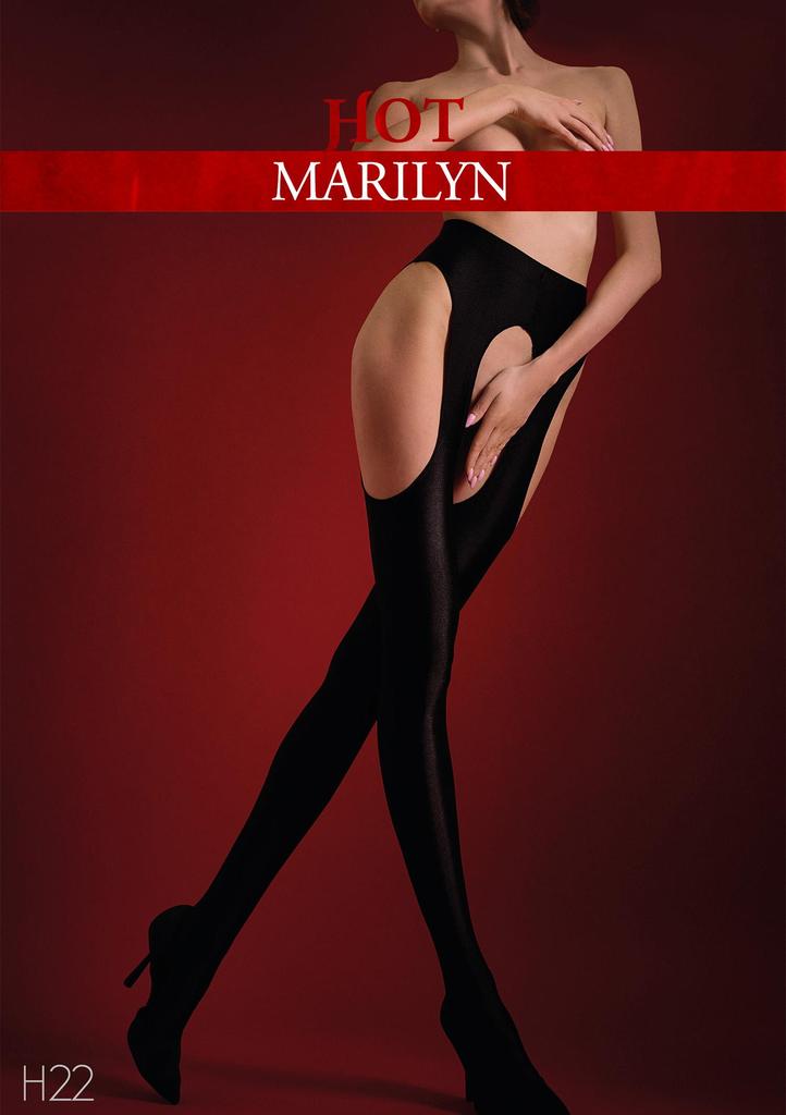 Rajstopy damskie erotyczne o intensywnym połysku z wycięciem w kroczu H22 Hot Marilyn
