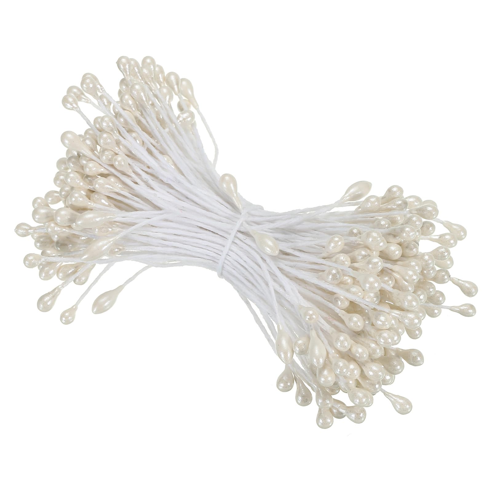 

PATIKIL 3mm 150 Artificial Flower Cushion Pearl Floral for Christmas Wedding Cream White Double-Headed Stamens, Pieces, Stamens, Pistils, Stamens, IY,