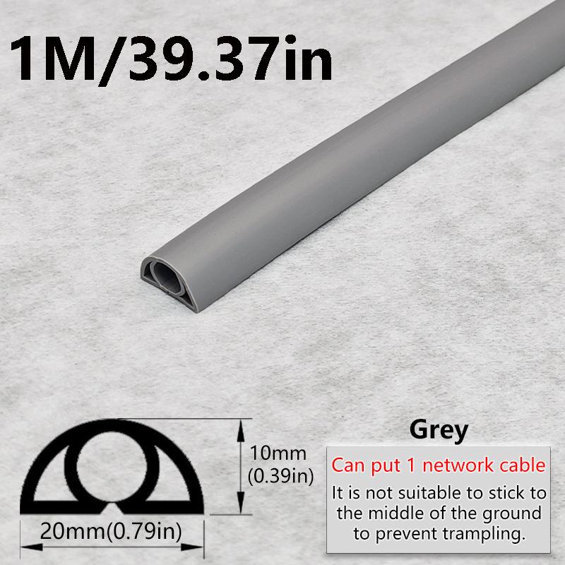 1PC 1/3M Floor Cord Cover Sheaths PVC Flexible Electrical Conduit Cable Protectors Self-adhesive Cable Hiders for Floors