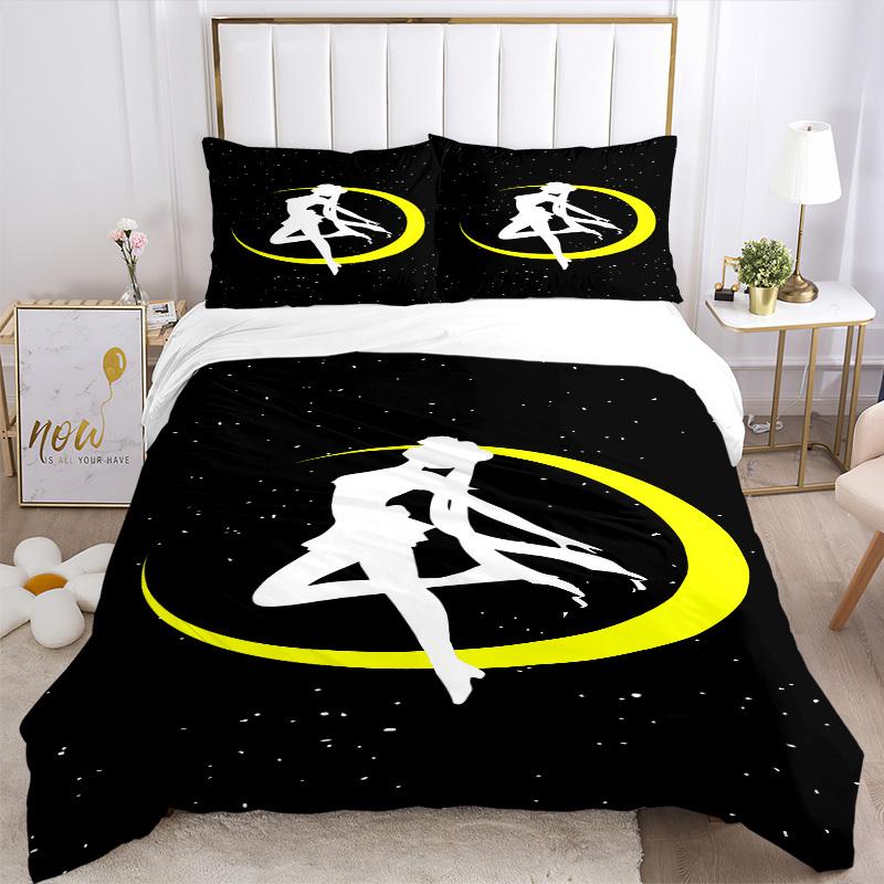 Moon Princess Silhouette Bedding Set  Comforter Cover Gift for Bedroom,Includes 1 Cover and 2 Pillowcases, No InsertB300