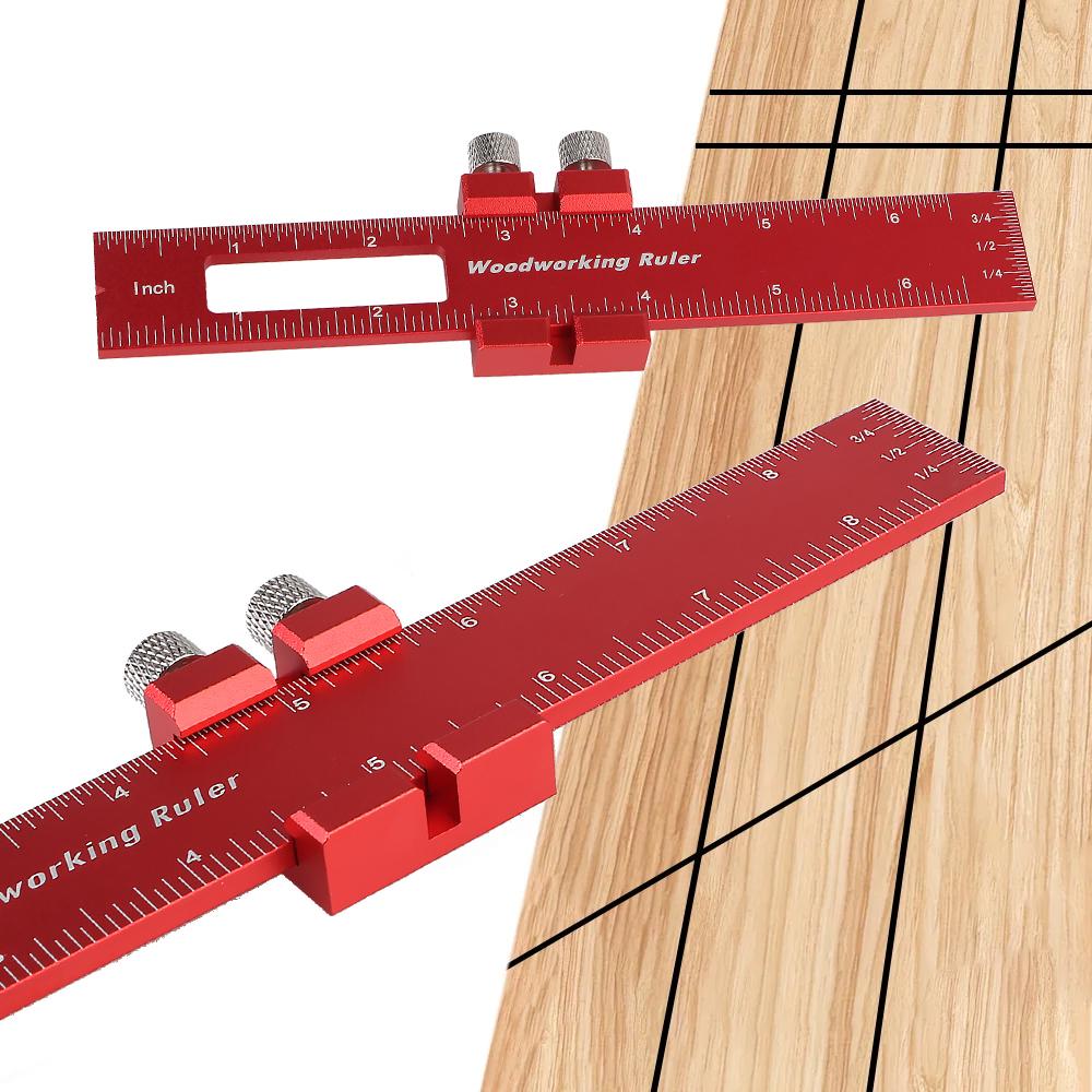 Woodworking Sliding Gauge 3pcs 18cm/23cm/33cm Woodworking Tools Ruler Measuring Tools Marking Depth Gauge Aluminum Alloy Scribe