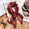 Simple temperament Spring and summer female imitation silk scarf versatile Korean version casual small square scarf neck protection decorative scarf