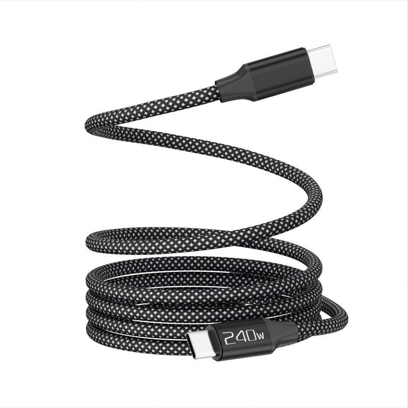 100W Dual-Color Braided Magnetic Charging Cable for Apple & Huawei Type-C