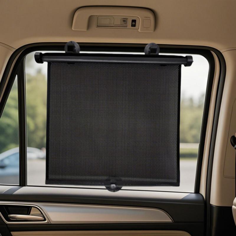 Retractable Car Window Roller Sunshade, Adjustable Universal Side Window Sun Blocker, Breathable Mesh Sun Visor for Car