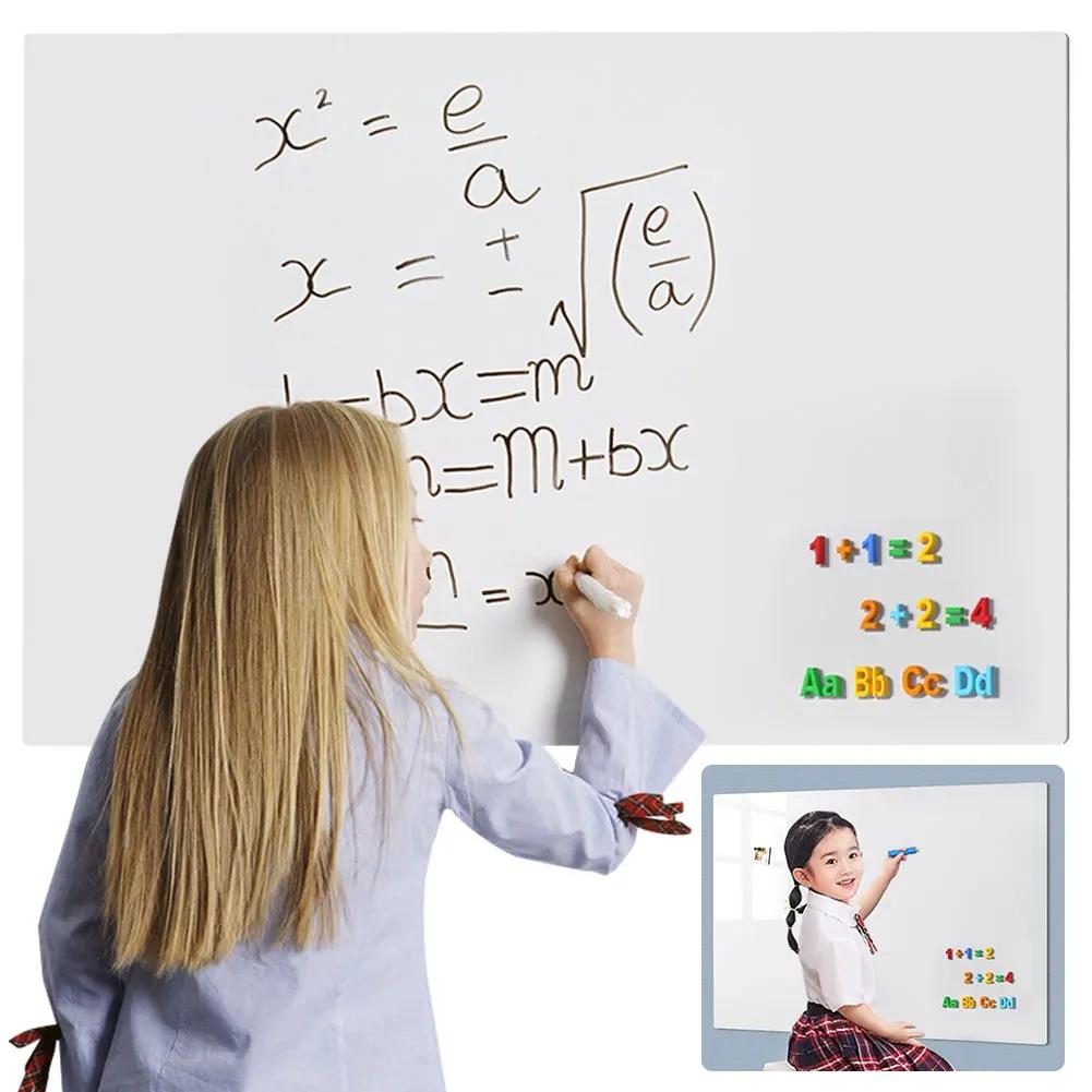 Magnetic White Board Sticker Whiteboard Stick on Wall Magnetic Dry Erase Whiteboard for Teaching Training Office and Home Use