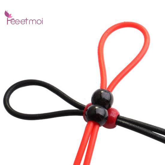 Penis Cord Rope Universal Novelty Delay Ejaculation Lock Ring Buckle Silicone