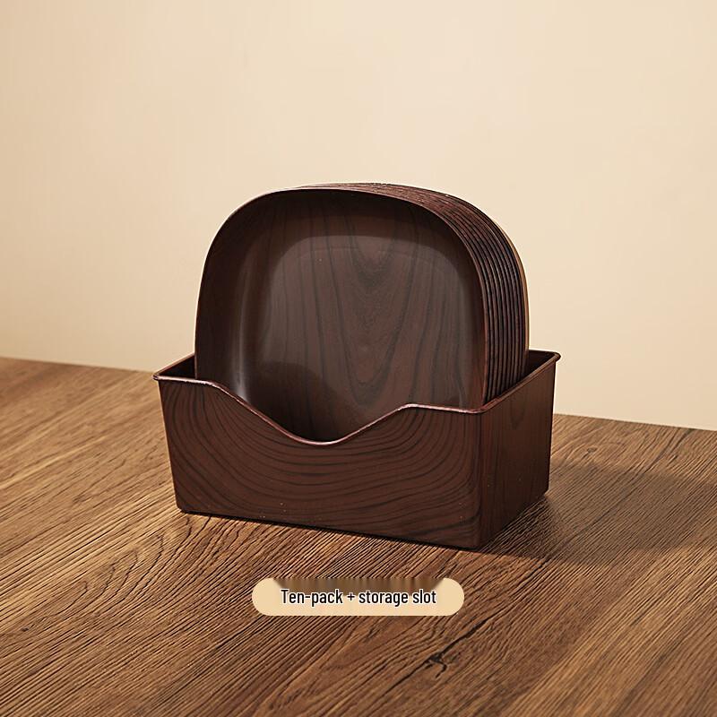 Yangge Imitation Wood Grain Snack Plate Set