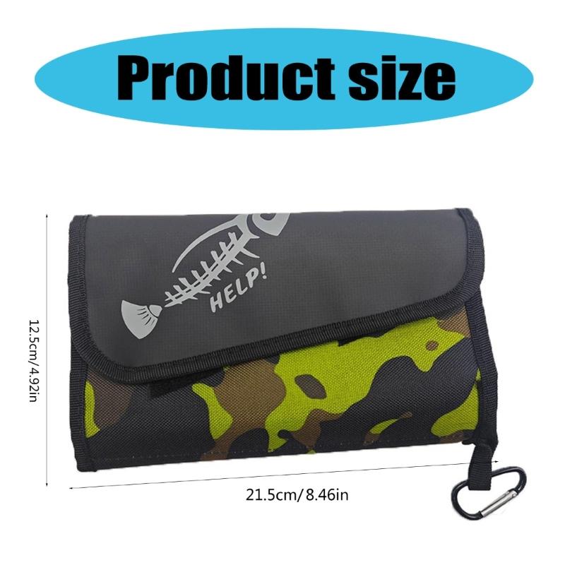 Waterproof Fishing Baits Bag Fishing Leader Tackle Wallet Bag with Carabiner Baits Wallet Case Fishing Lures Carry Bag