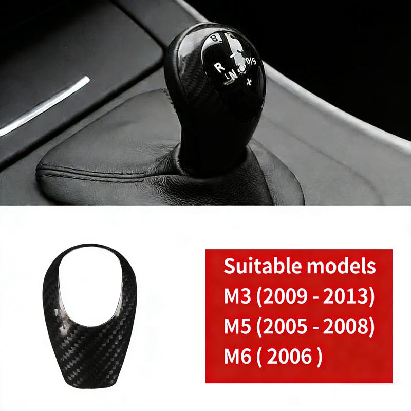 Carbon Fiber Automotive Interior Shift Knob Shift Knob Shift Knob Cover Frame Decorative Trim For BMW M3 M5 M6 2005-2013