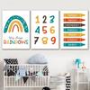Regenbogen Alphabet Anzahl Bunte Kunst Poster Kid Pädagogisches Poster Keine Rahmen Leinwand Malerei Kinderzimmer Wand Bild Home Decor