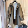 Versatile Loose-fit Casual Women's Trench Jacket Hooded Medium-length Spring Autumn Fashion Outerwear