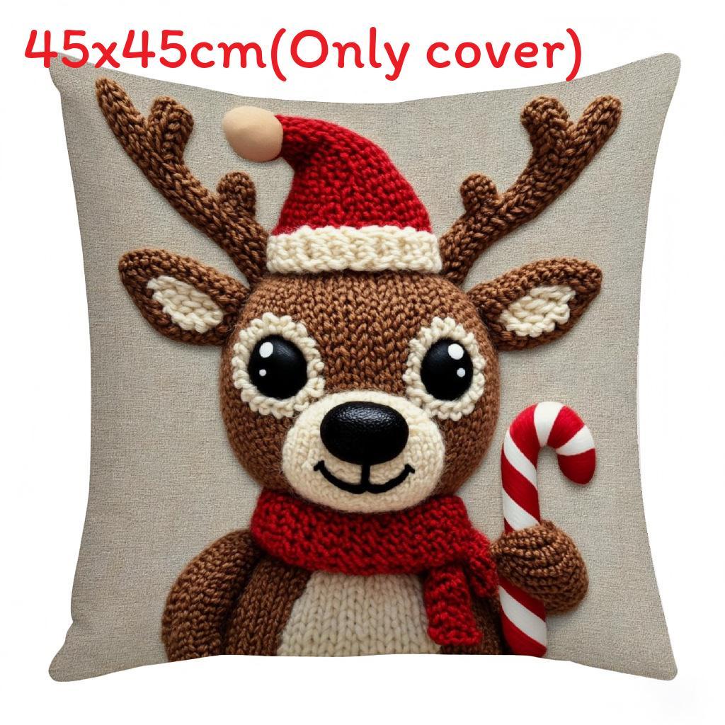 Christmas Decorative Pillow Cover With Short Plush Material For Holiday Home Decor