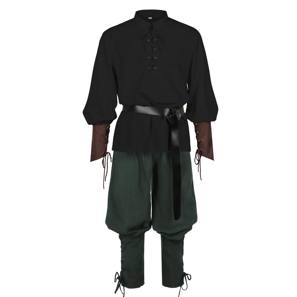 Halloween Pirate Renaissance Stirrup Pants Adult Costume for Stage Performance