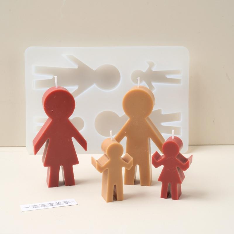 Rodinná tématická figurka Silikonové formy na svíčky pro dekoraci domova svíčkami Formy z epoxidové pryskyřice Silikonové formy na beton, sádru