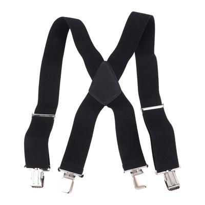 Men Suspenders 2in Wide Simple Black Strong Metal Fashionable Men Dress Suspenders for Business