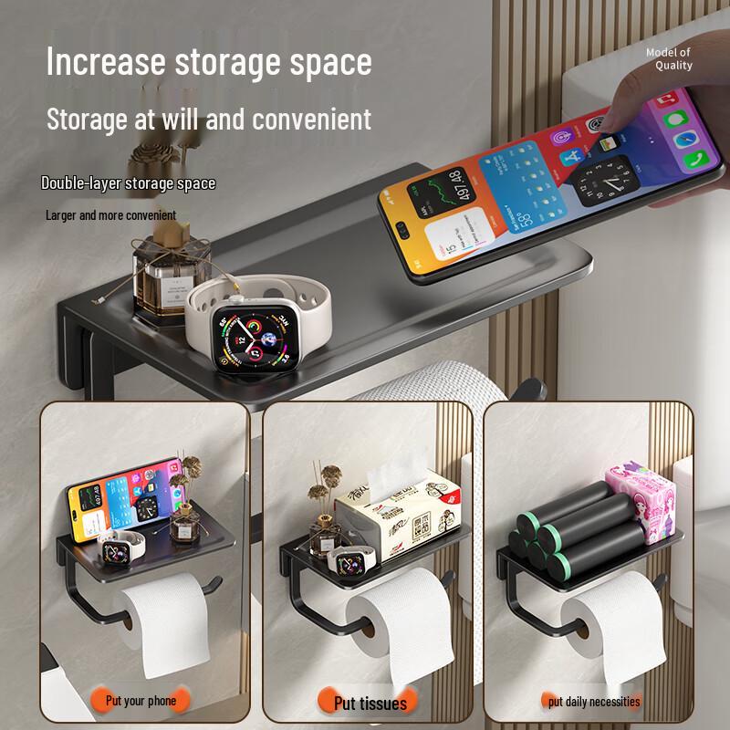 Bathroom Wall-Mounted Tissue Box Holder