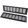 2PCS Air Vent Cover,TTZEZE Black Aluminium Alloy Ventilation Grille Rectangle Metal Louvered Grill Cover for Wardrobe Stove Shoes Cabinet Sink