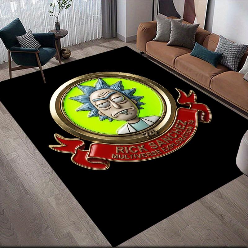 Rick Home Sofa Decoration for Living Room & Bedroom, Non‑Slip Play Flannel Floor Mat for Game Room