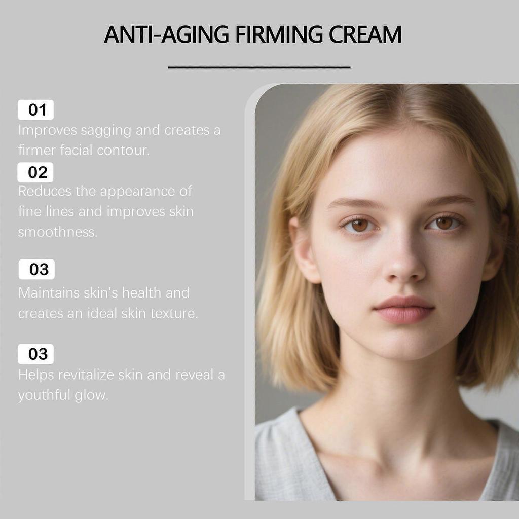 Anti-Aging Straffungscreme, Feuchtigkeitscreme mit Hyaluronsäure & Kalziumkarbonat, Feuchtigkeitsspendende & Straffende Gesichtscreme für Lifting, Straffung, Faltenreduktion