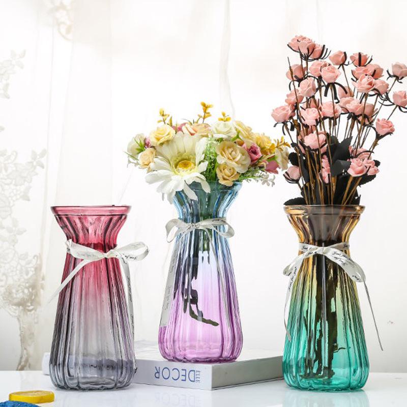 Elegant European Glass Vase for Fresh or Dried Flowers - Creative Home Decor