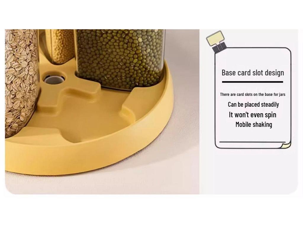 Rotating Moisture-Proof Grain Storage Box with Compartments for Kitchen & Fitness Enthusiasts
