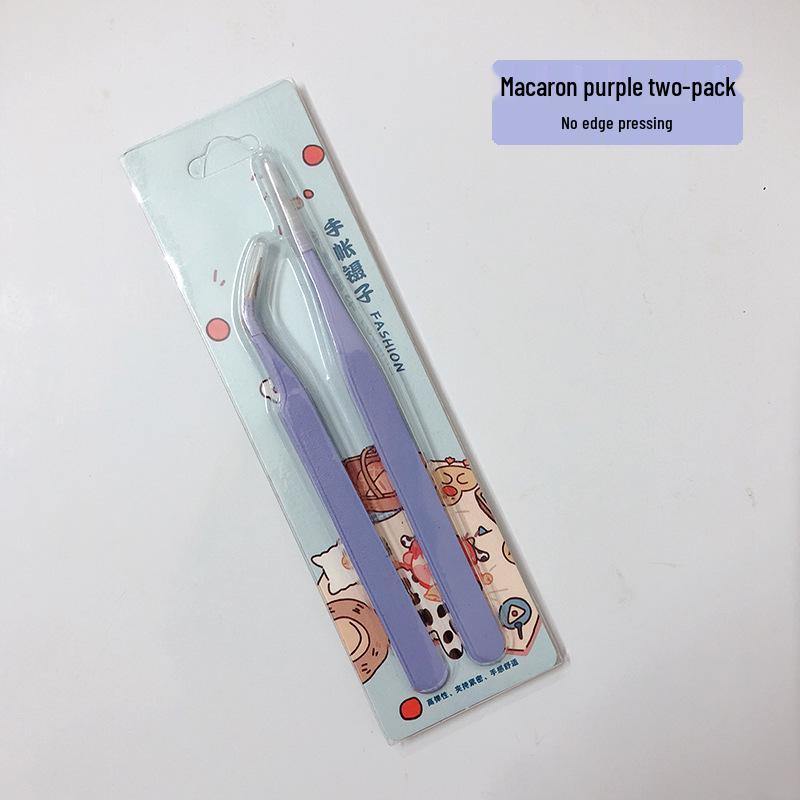 1.5mm High-Precision Stainless Steel Tweezers, Colorful Cartoon Design for DIY Journals