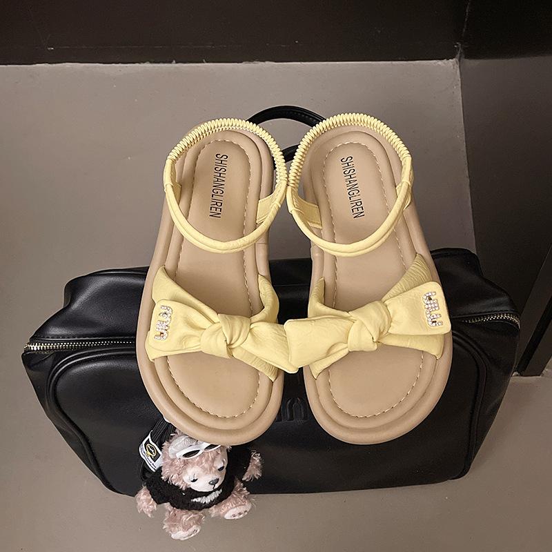 Bow word with Roman sandals women's ins tide 2025 new summer comfortable open-toed casual platform shoes