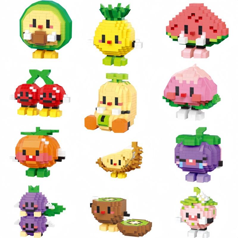 KNEW BUILT Blocs de Construction de Fruits pour Enfants Jeu d'Imitation Amusant Assemblage Facile Jouet Éducatif pour le Cerveau