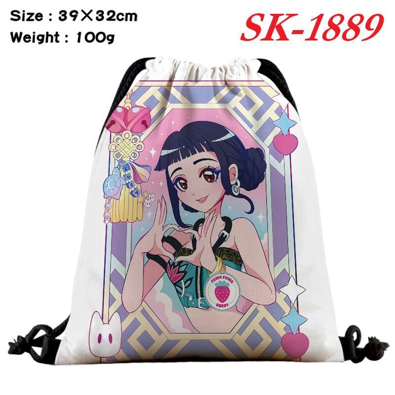 Demon Hunters Drawstring Bag Lightweight Backpack Cartoon Print Travel Fitness Clothes Storage