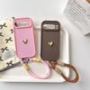 3D Gold Heart Love Rope Wrist Strap Silicone Soft Phone Case for Google Pixel 7 8 9 Pro XL 7A 8A Protective Shockproof Cover