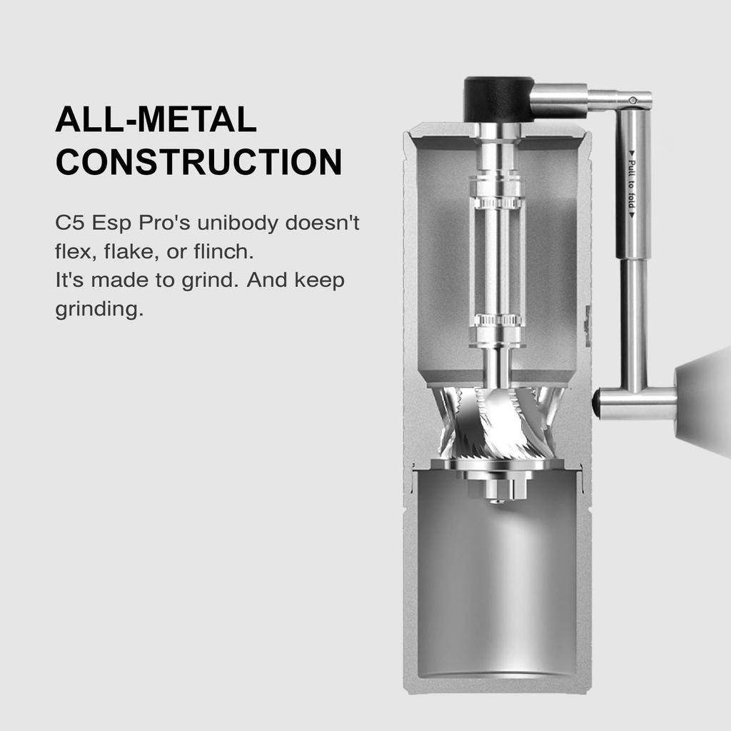 TIMEMORE C5 ESP Pro Manual Coffee Grinder (S2C-042-III) with Conical Burr, 0.015mm Precision Adjustment, Non-Slip Base, and Large Capacity Bean