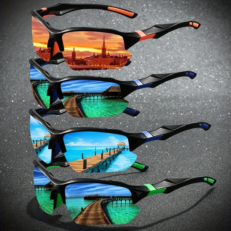 4-piece Men's Fashionable Sunglasses Colorful Cycling Sunglasses