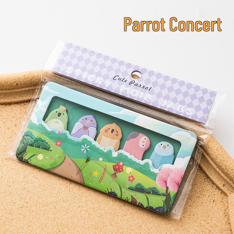 Cute Cartoon Animal Paradise Sticky Notes with Writable Index Tabs for Students