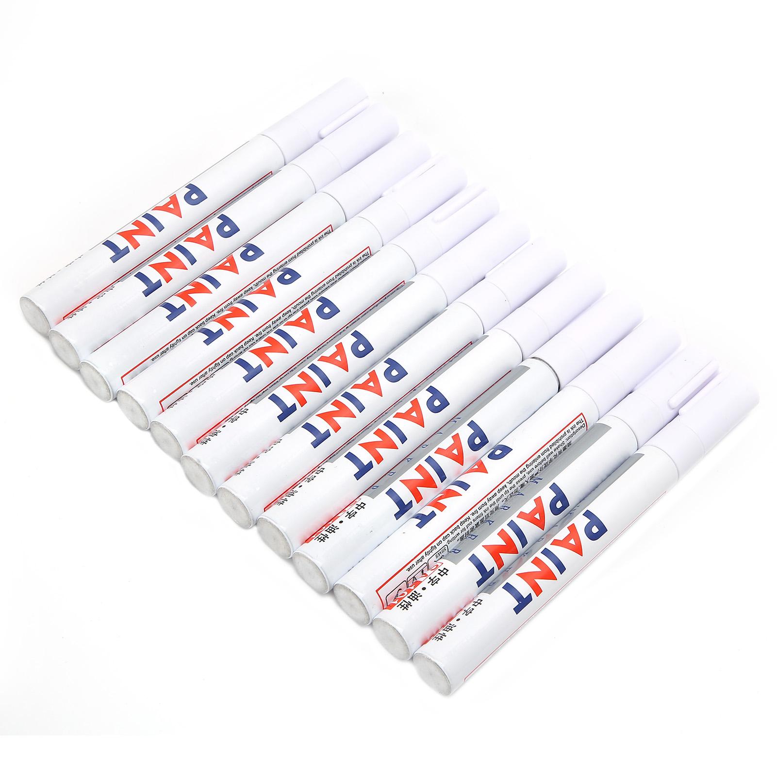 

12Pcs White Paint Pen Acrylic Marker Permanent Marking Opaque Ink Painting Tools