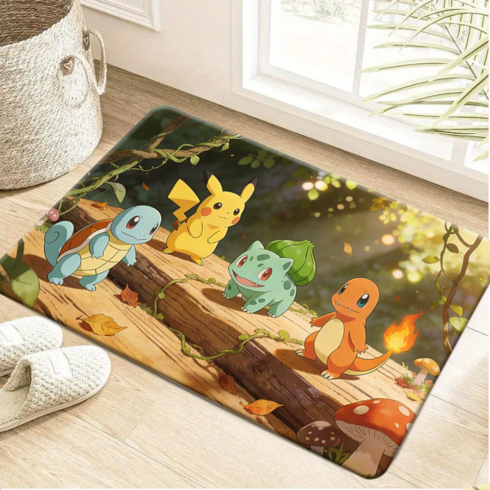 Pokemon Squirtle Graffiti Print Non-Slip Doormat for Home Decor 40x60cm