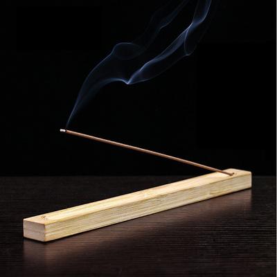 Bamboo Incense Holder Stick Tray with Groove Design for Burning Incense Sticks and Cones Natural Wood Incense Burner Tray