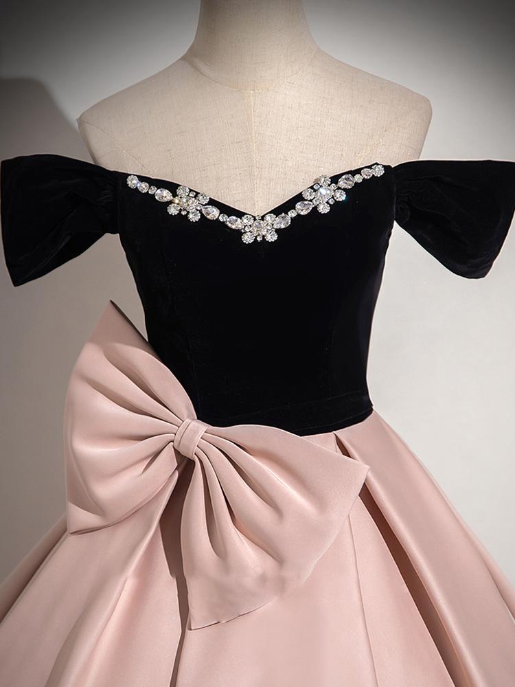 Pink evening dress 1011 new one-word