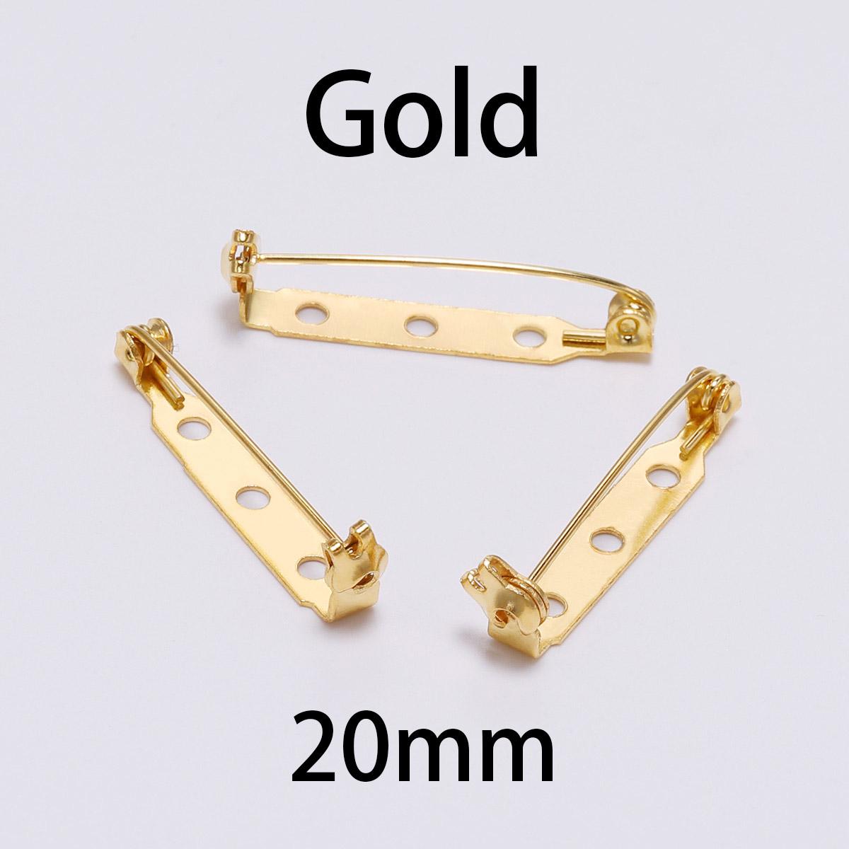 

OAYK 20pcs/lot 20 25 32mm Brooch Base Back Bar Badge Holder Finding Safe Lock Brooch Pins for DIY Jewelry Making Supplies Accessories 20mm