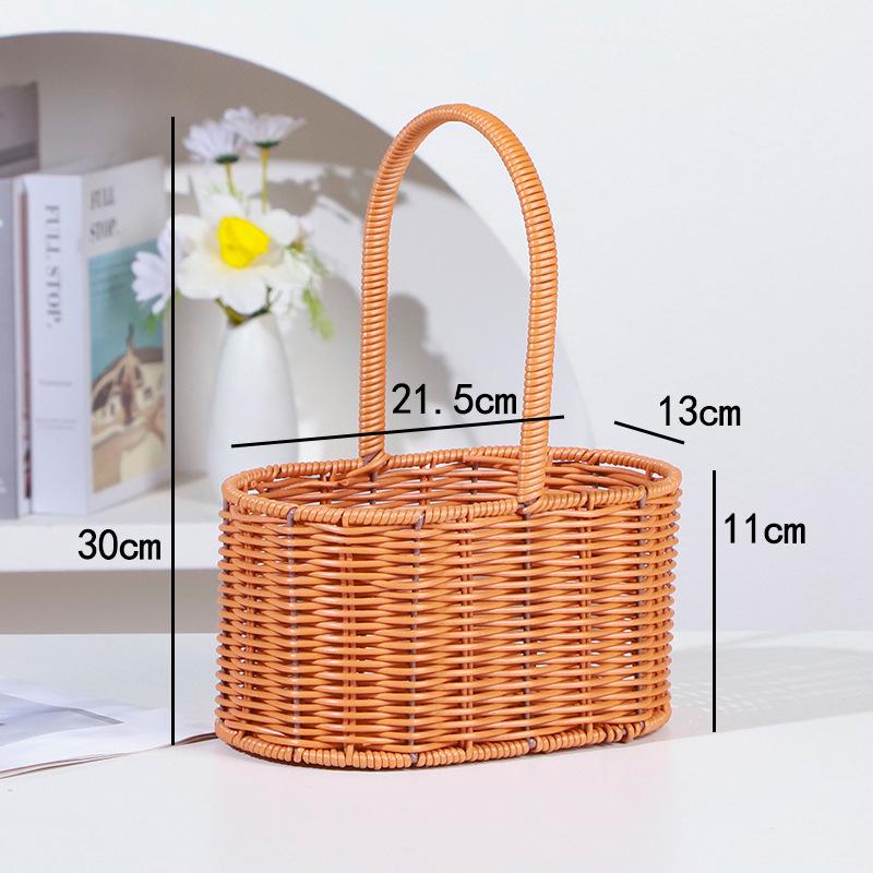 Handmade Imitation Rattan Picnic & Gift Basket with Iron Art Elements