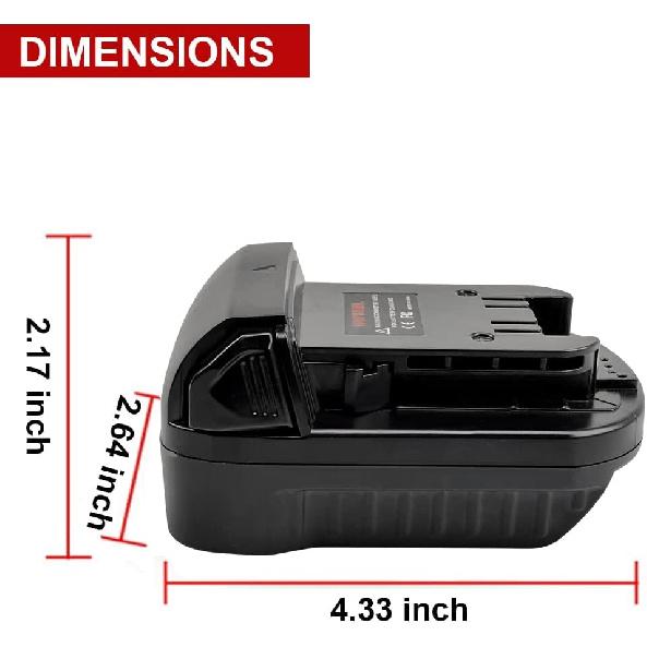 Adapter for DeWalt to Milwaukee Battery, Adapter for DeWalt 20V Lithium Batte ry Convert to for Milwaukee 18V M18 Battery for Mil-Waukee M18 Cordless