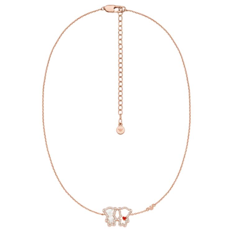 Emporio Armani Logo Design Stainless Steel Necklace Women necklace Rose-Gold EGS3351221 Basic Packaging-Box