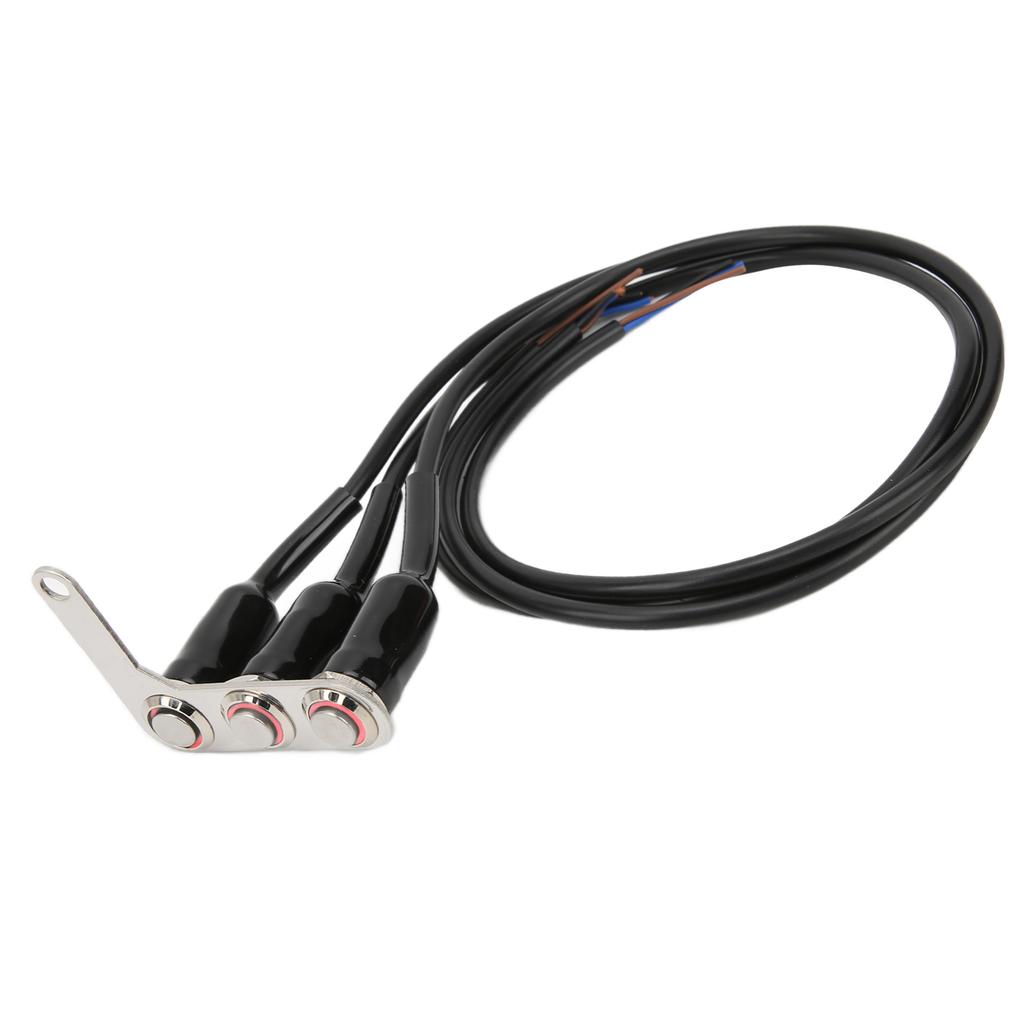 Motorcycle Handlebar Switch LED Stainless Steel Waterproof for Horn Headlight Spot LampRight